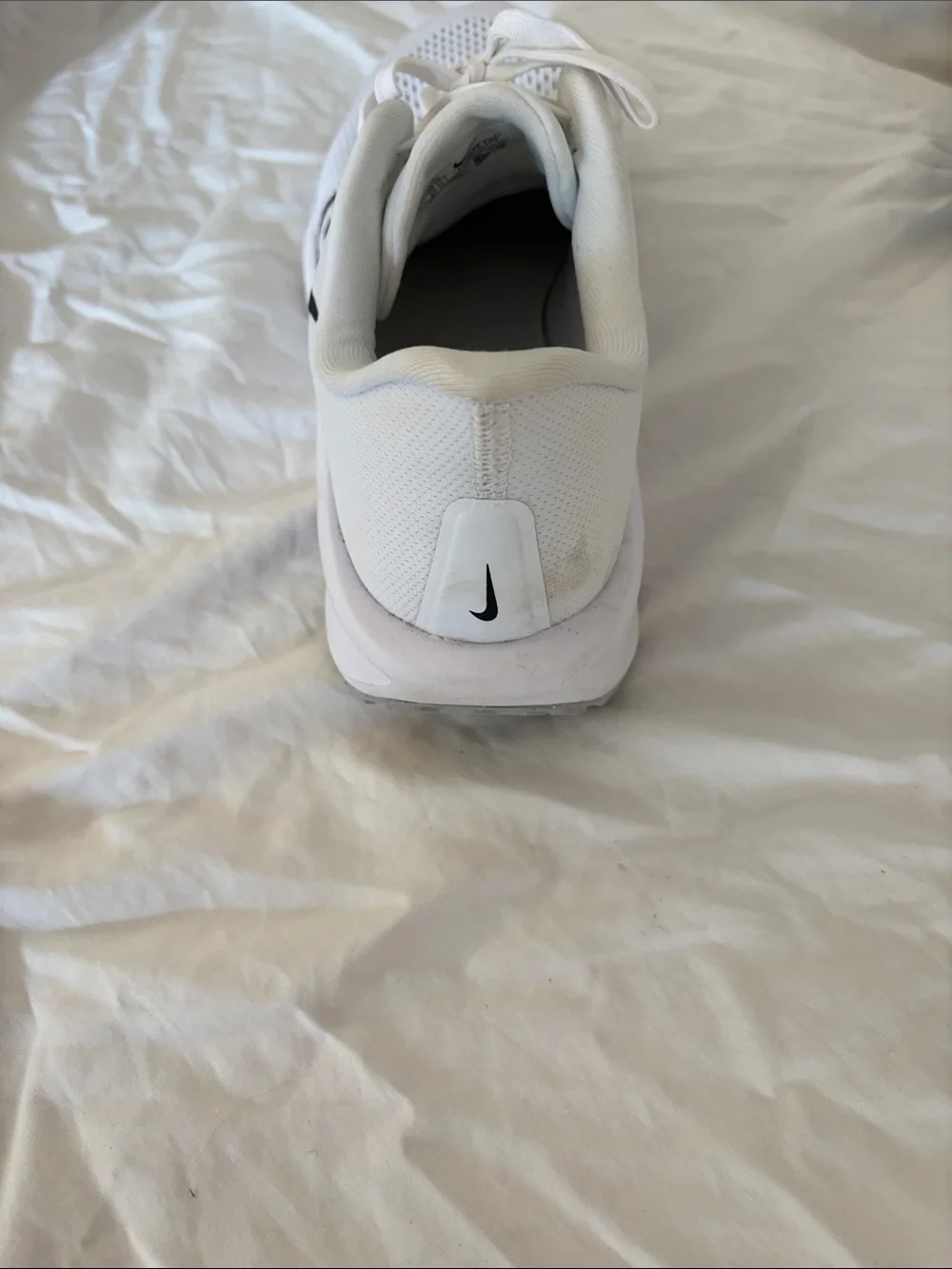 Nike White and Black Mesh Running Sneakers